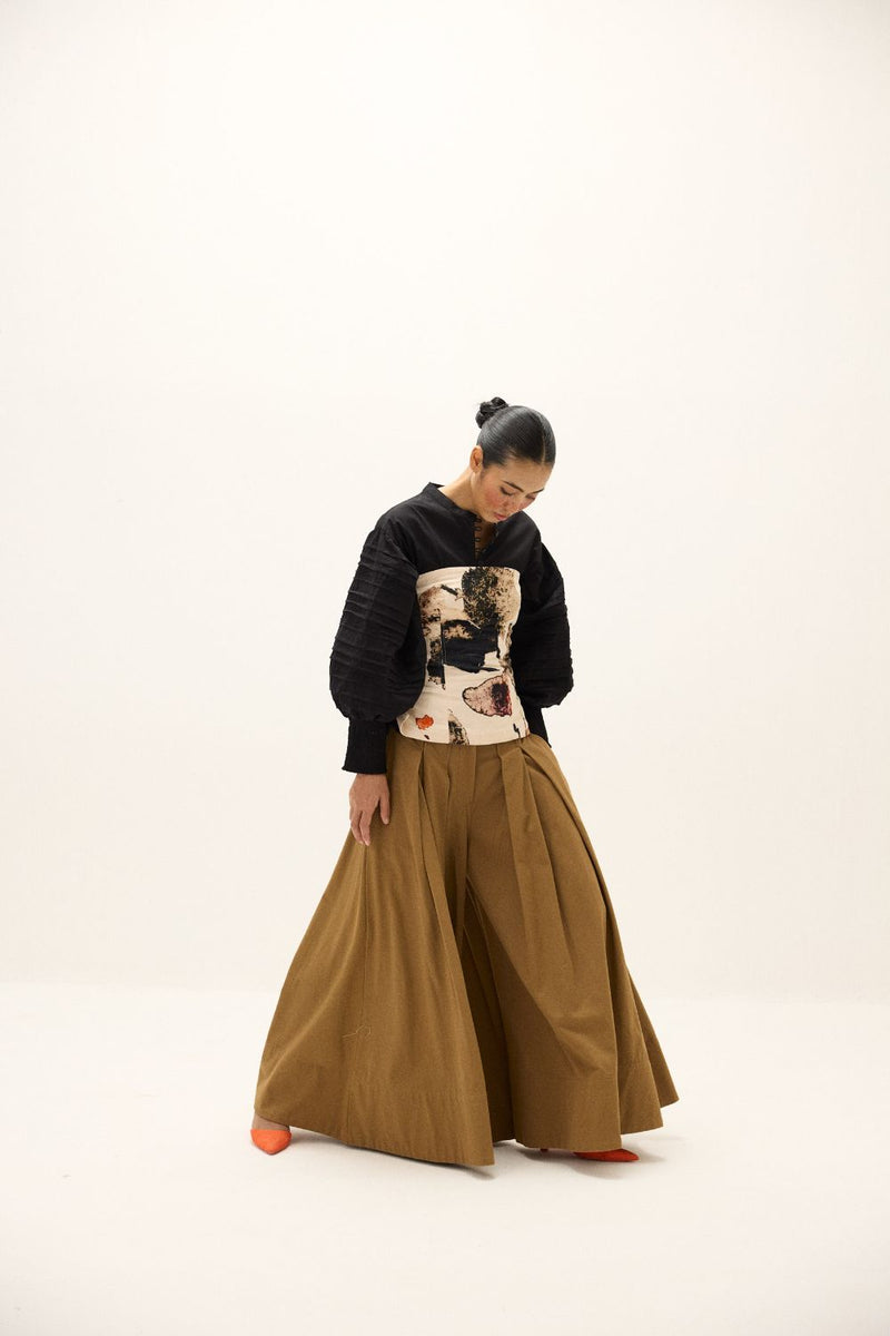 Russet Pants twill by Khara Kapas in brown for women Worldwide