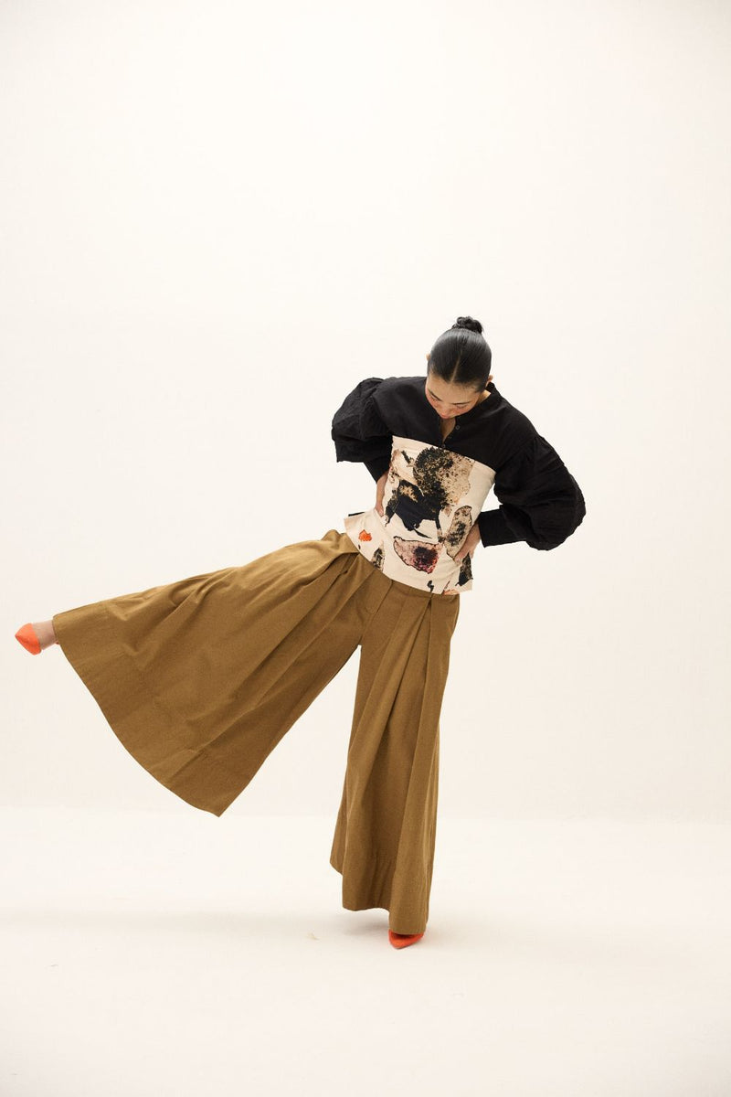 Russet Pants twill by Khara Kapas in brown for women Worldwide