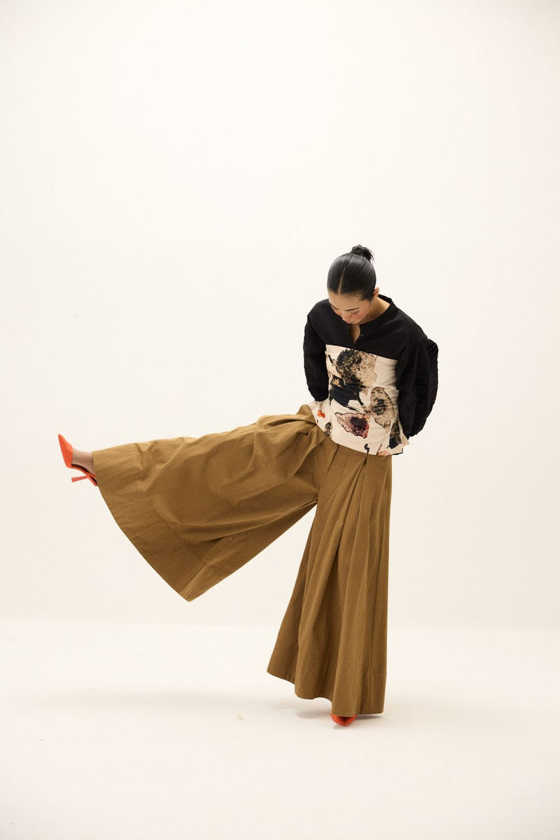 Russet Pants twill by Khara Kapas in brown for women Worldwide
