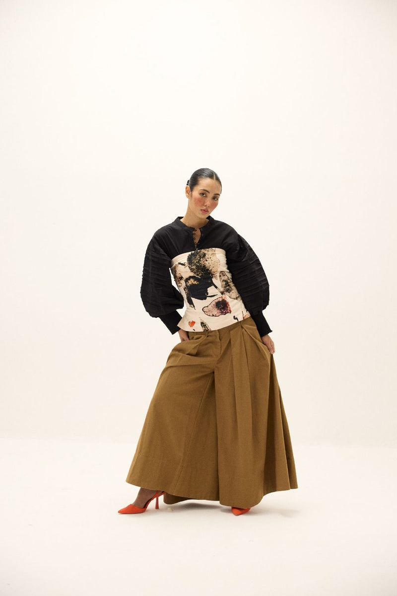 Russet Pants twill by Khara Kapas in brown for women Worldwide