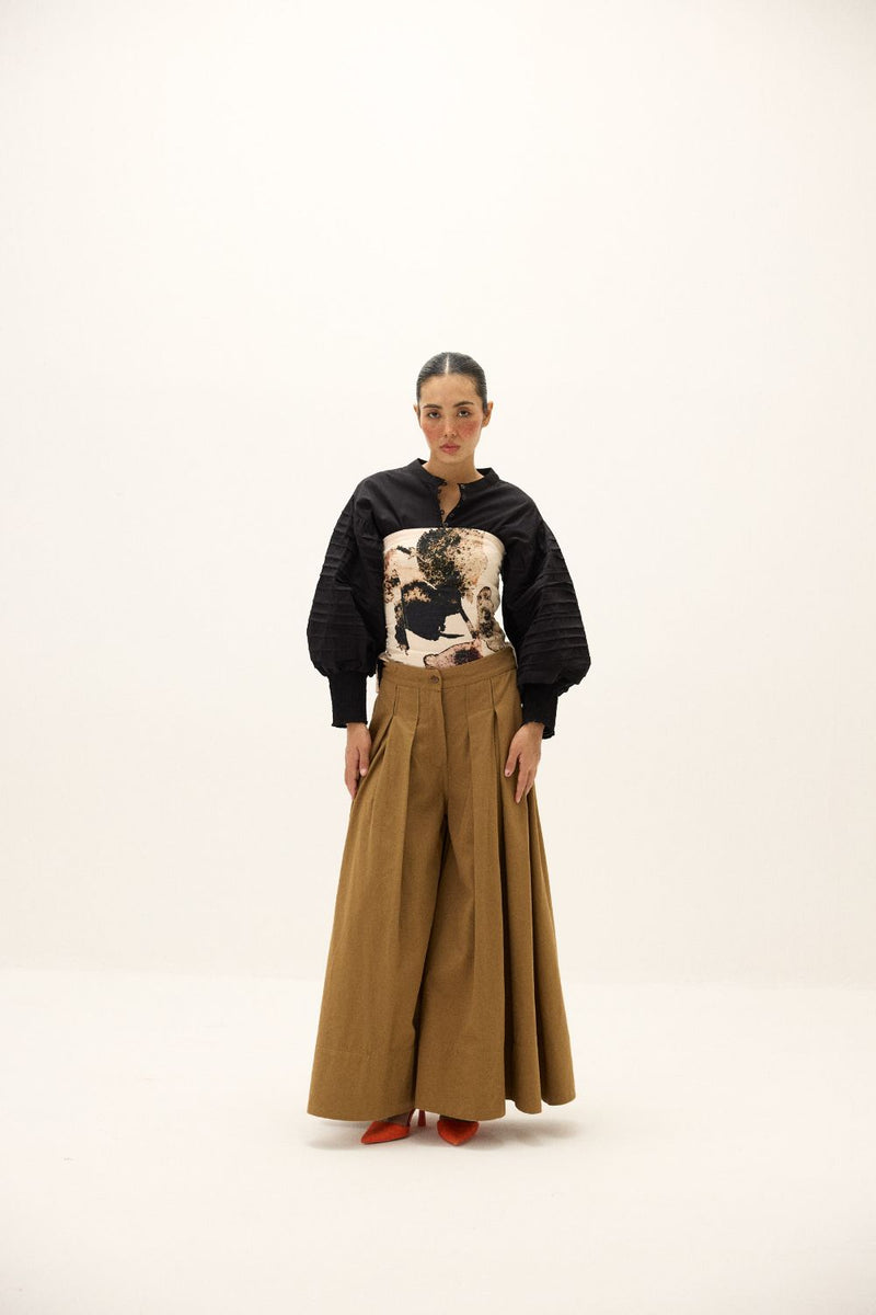 Russet Pants twill by Khara Kapas in brown for women Worldwide