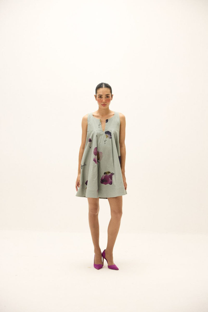 Petal Play Dress oxford by Khara Kapas in blue for women Worldwide