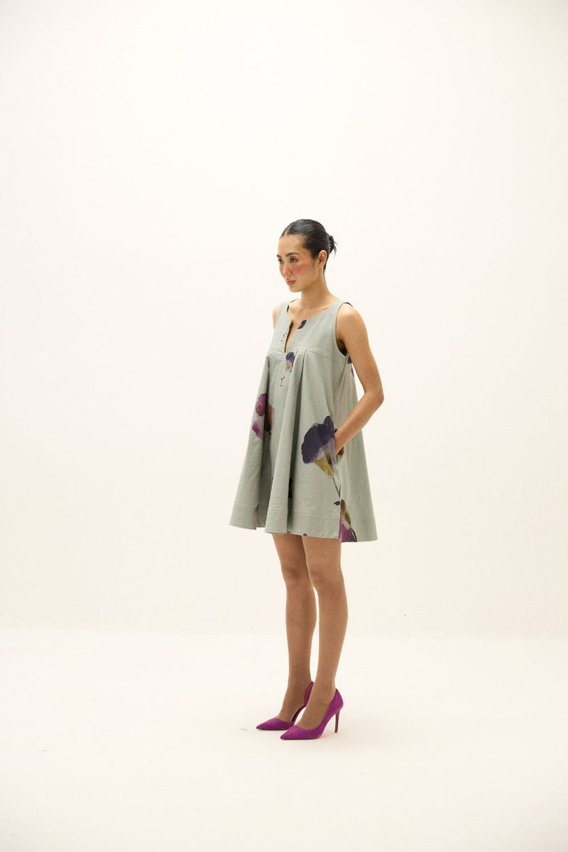 Petal Play Dress oxford by Khara Kapas in blue for women Worldwide