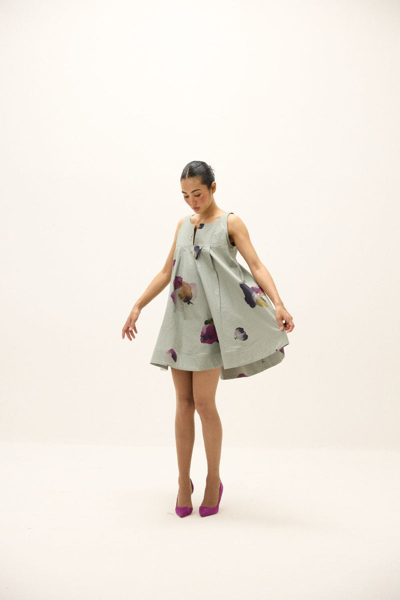 Petal Play Dress oxford by Khara Kapas in blue for women Worldwide