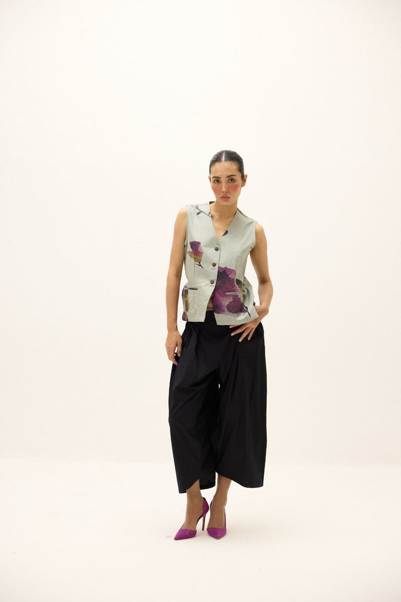 Aurora Waistcoat oxford by Khara Kapas in blue for women Worldwide