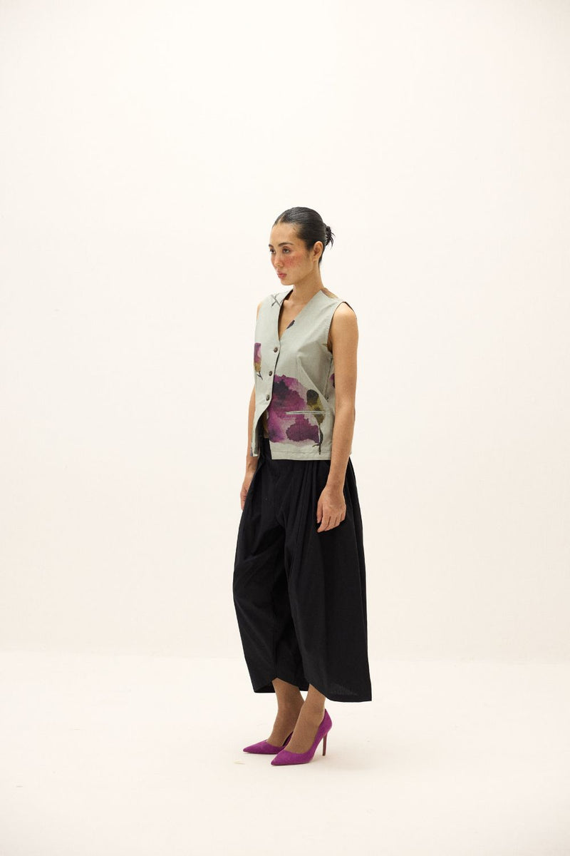 Aurora Waistcoat oxford by Khara Kapas in blue for women Worldwide