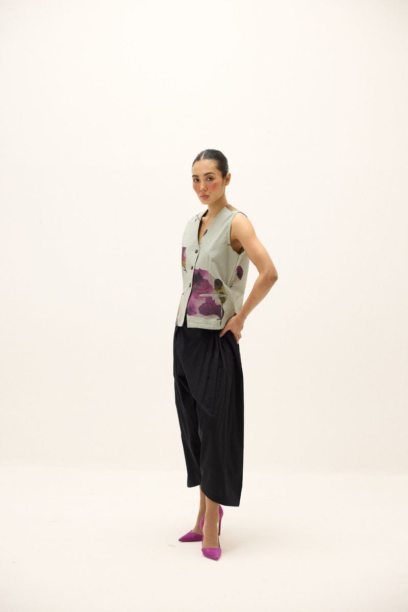Aurora Waistcoat oxford by Khara Kapas in blue for women Worldwide