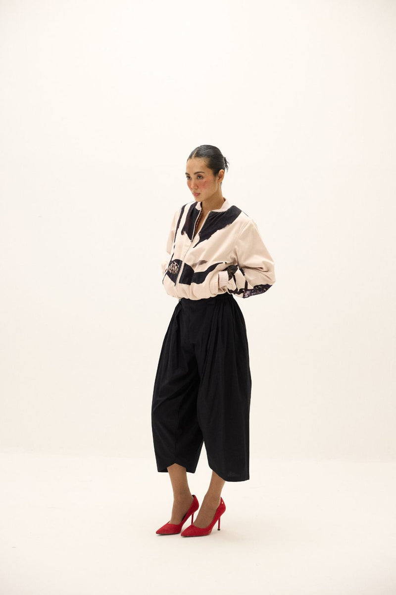 Echo Pants poplin by Khara Kapas in black for women Worldwide