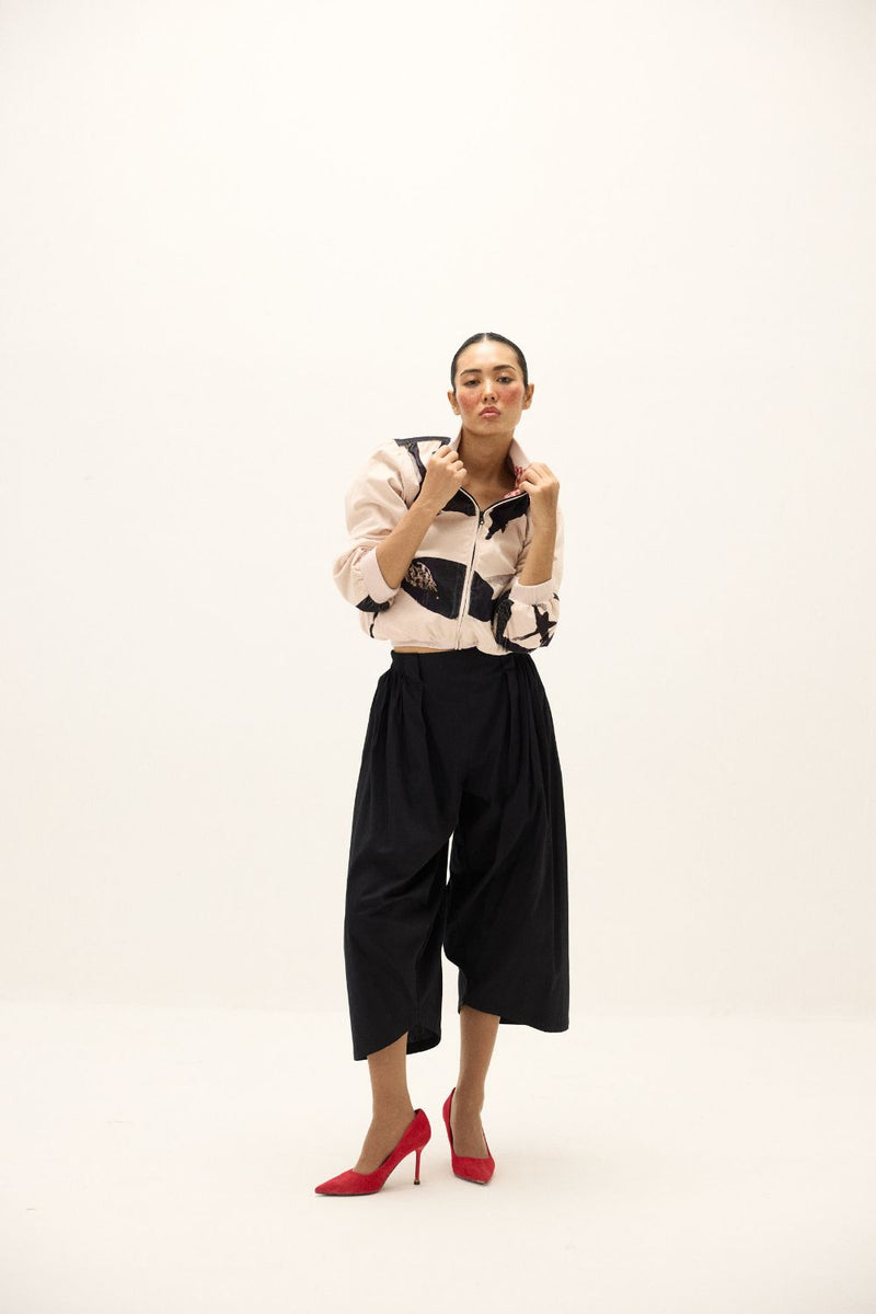 Echo Pants poplin by Khara Kapas in black for women Worldwide