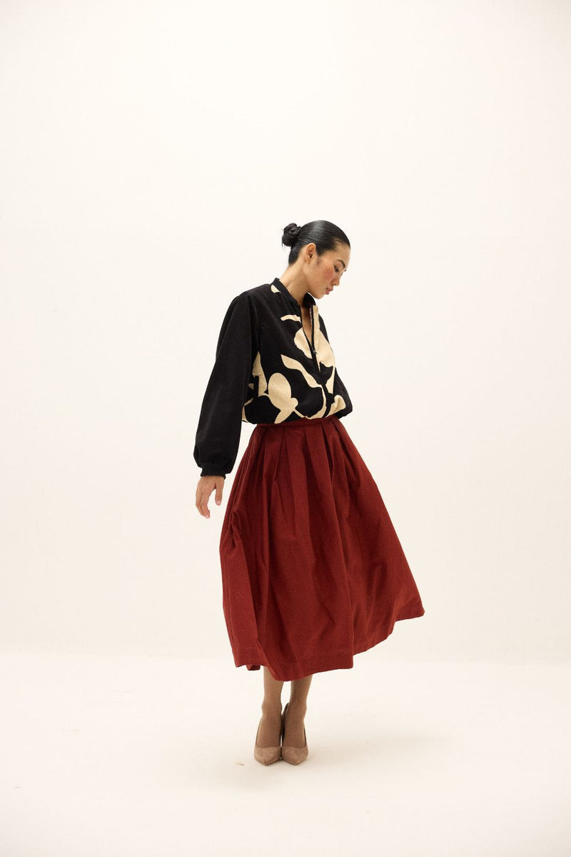 Rowan Skirt oxford by Khara Kapas in red for women Worldwide