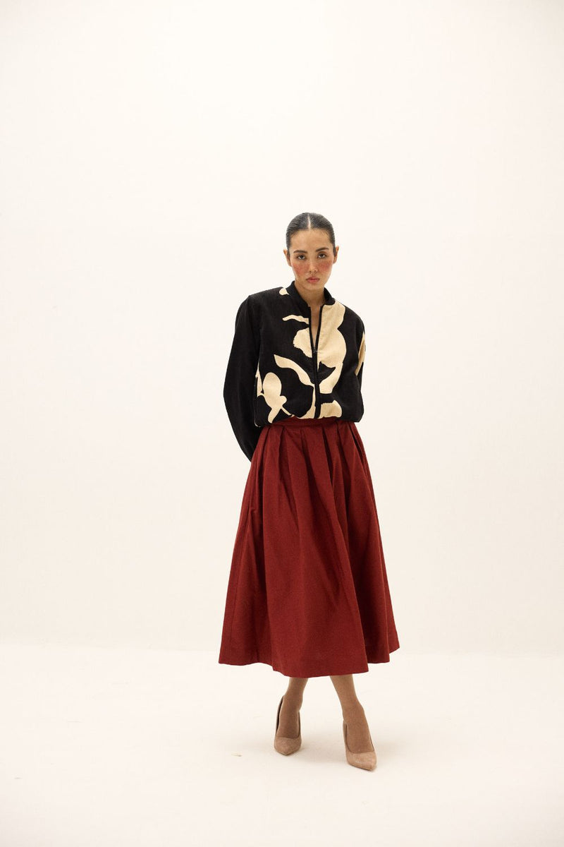 Rowan Skirt oxford by Khara Kapas in red for women Worldwide