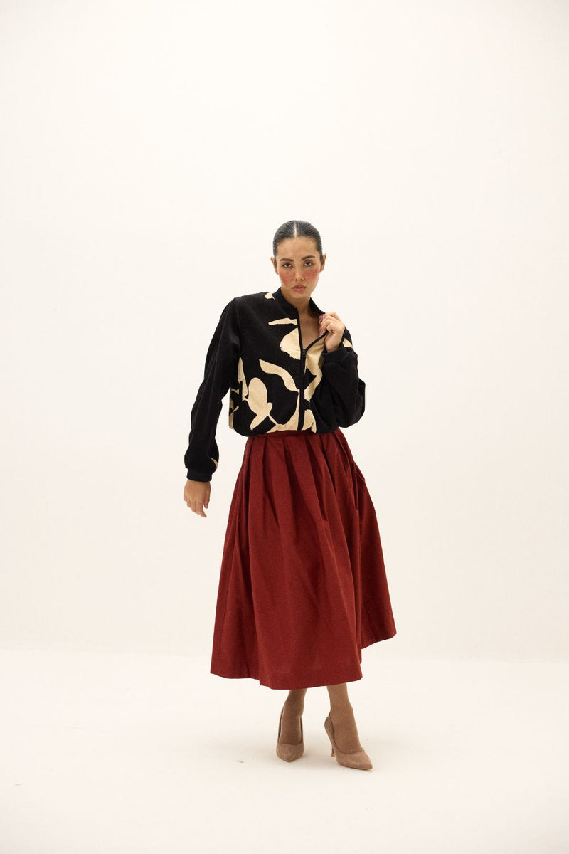 Rowan Skirt oxford by Khara Kapas in red for women Worldwide