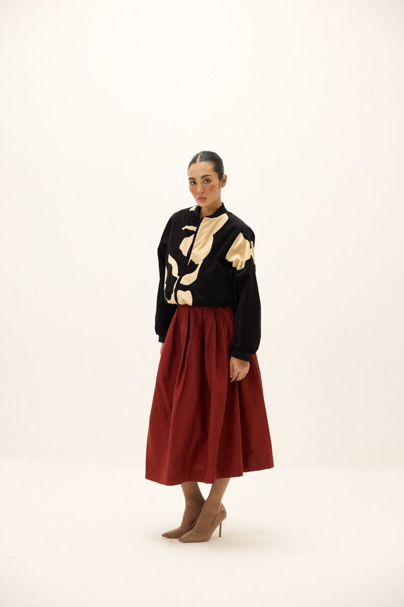 Rowan Skirt oxford by Khara Kapas in red for women Worldwide