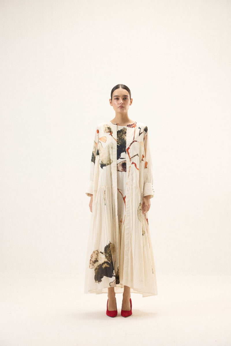 Clara set mulmul by Khara Kapas in white for women Worldwide