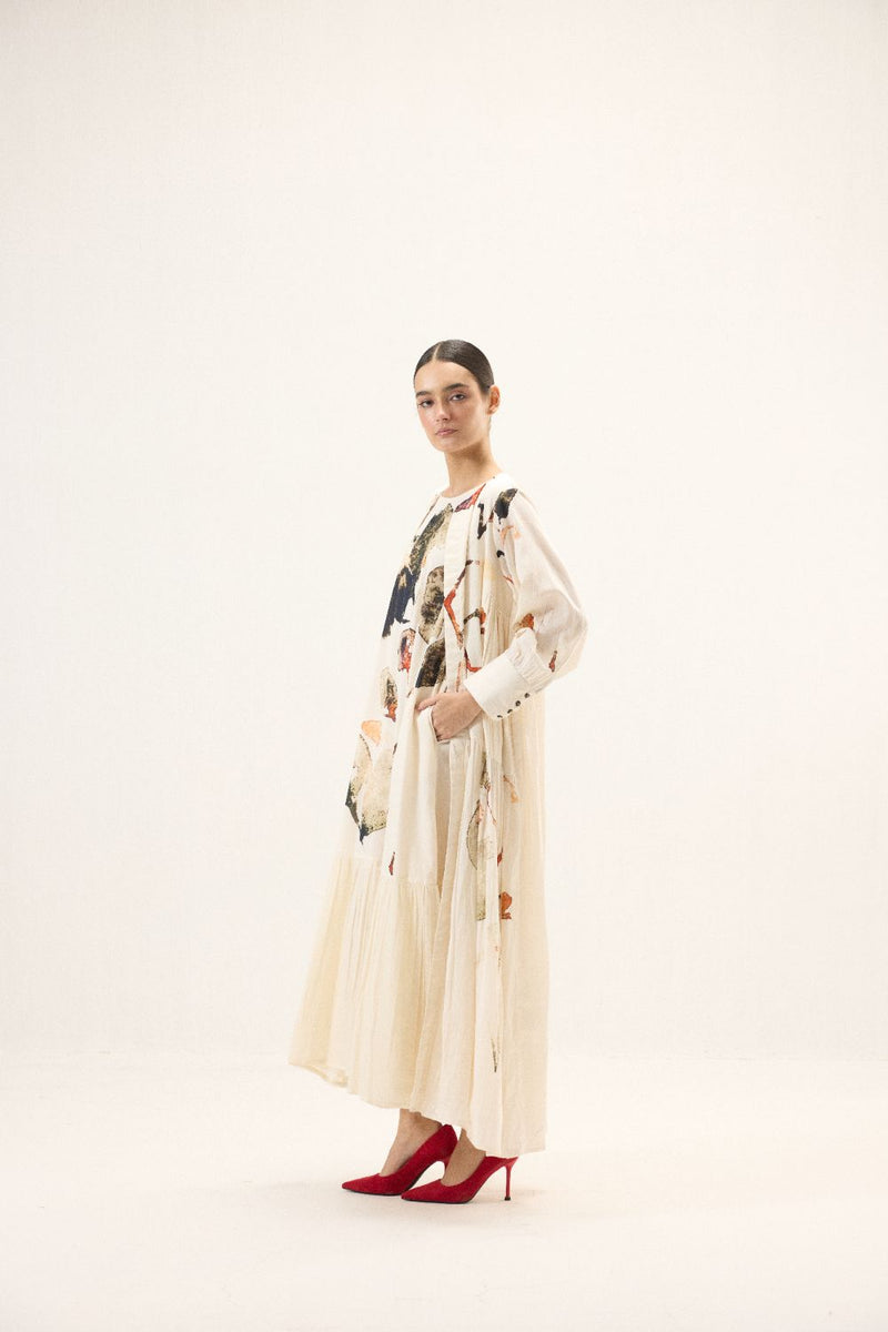 Clara set mulmul by Khara Kapas in white for women Worldwide