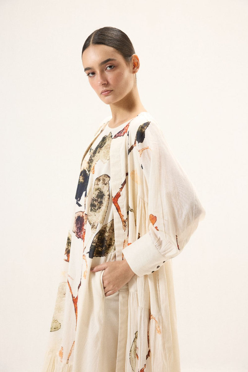 Clara set mulmul by Khara Kapas in white for women Worldwide