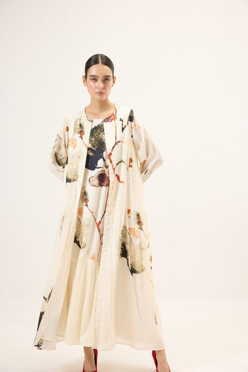 Clara set mulmul by Khara Kapas in white for women Worldwide