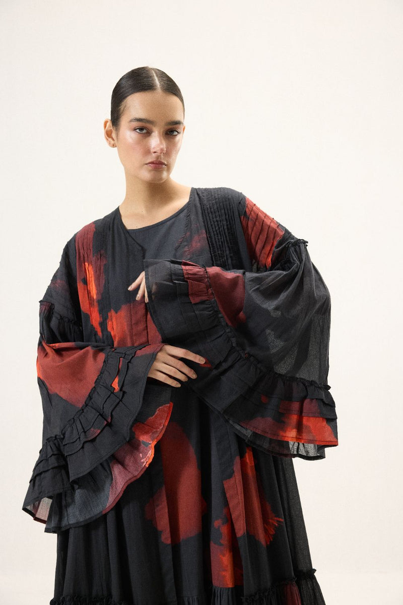 Calina set mulmul by Khara Kapas in black for women Worldwide