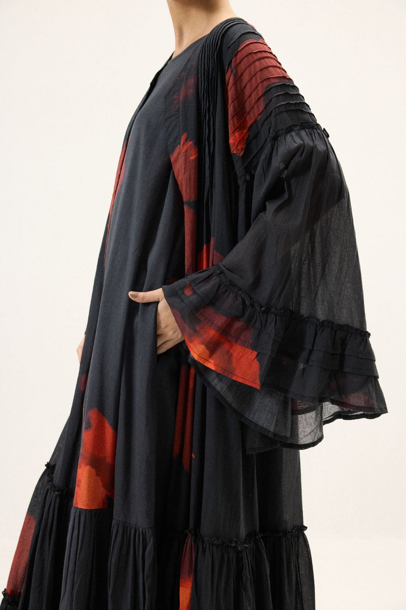 Calina set mulmul by Khara Kapas in black for women Worldwide