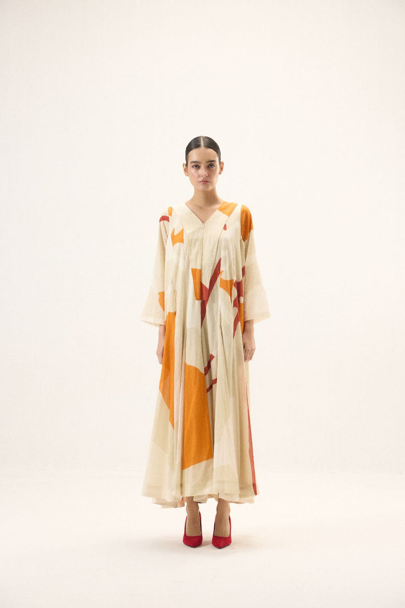 Oriel Jumpsuit set mulmul by Khara Kapas in ivory for women Worldwide