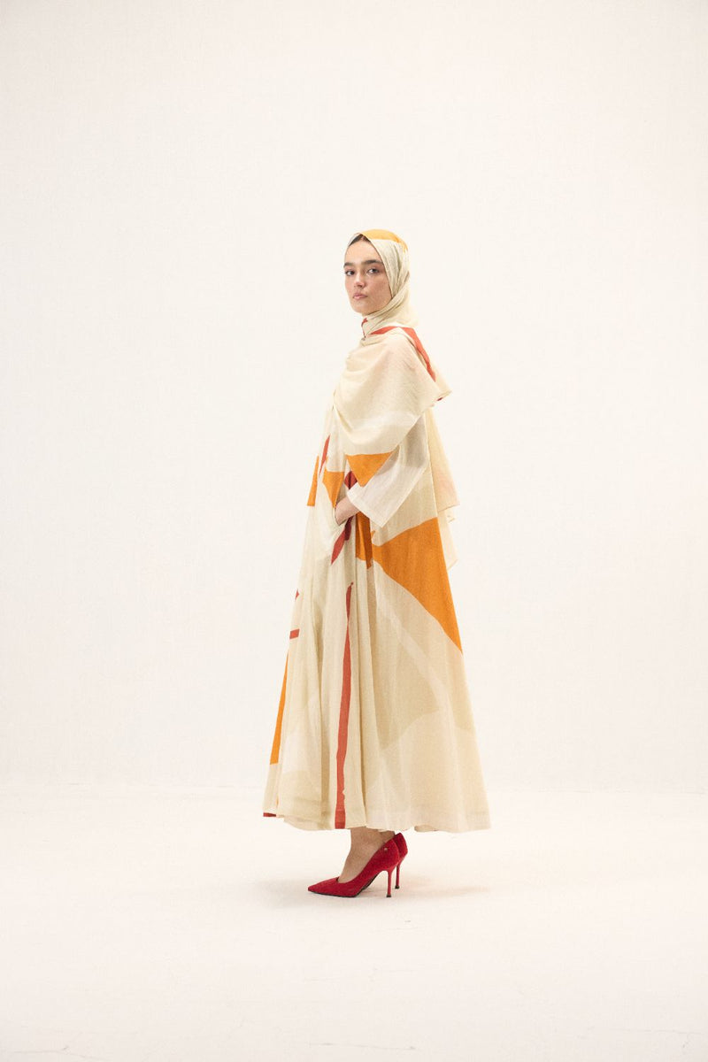 Oriel Jumpsuit set mulmul by Khara Kapas in ivory for women Worldwide