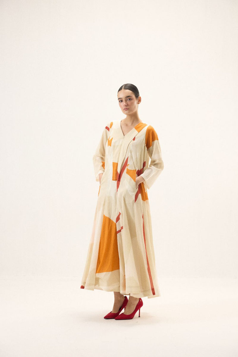 Oriel Jumpsuit set mulmul by Khara Kapas in ivory for women Worldwide