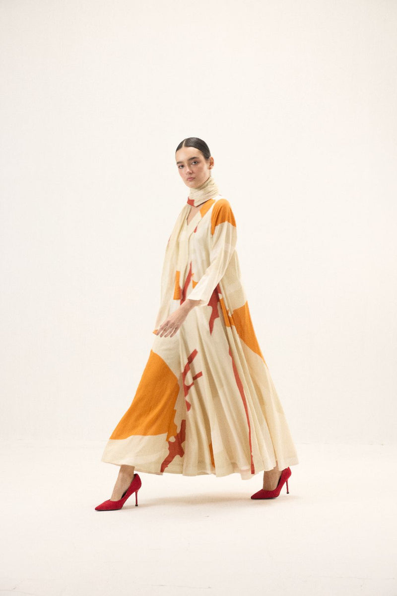 Oriel Jumpsuit set mulmul by Khara Kapas in ivory for women Worldwide