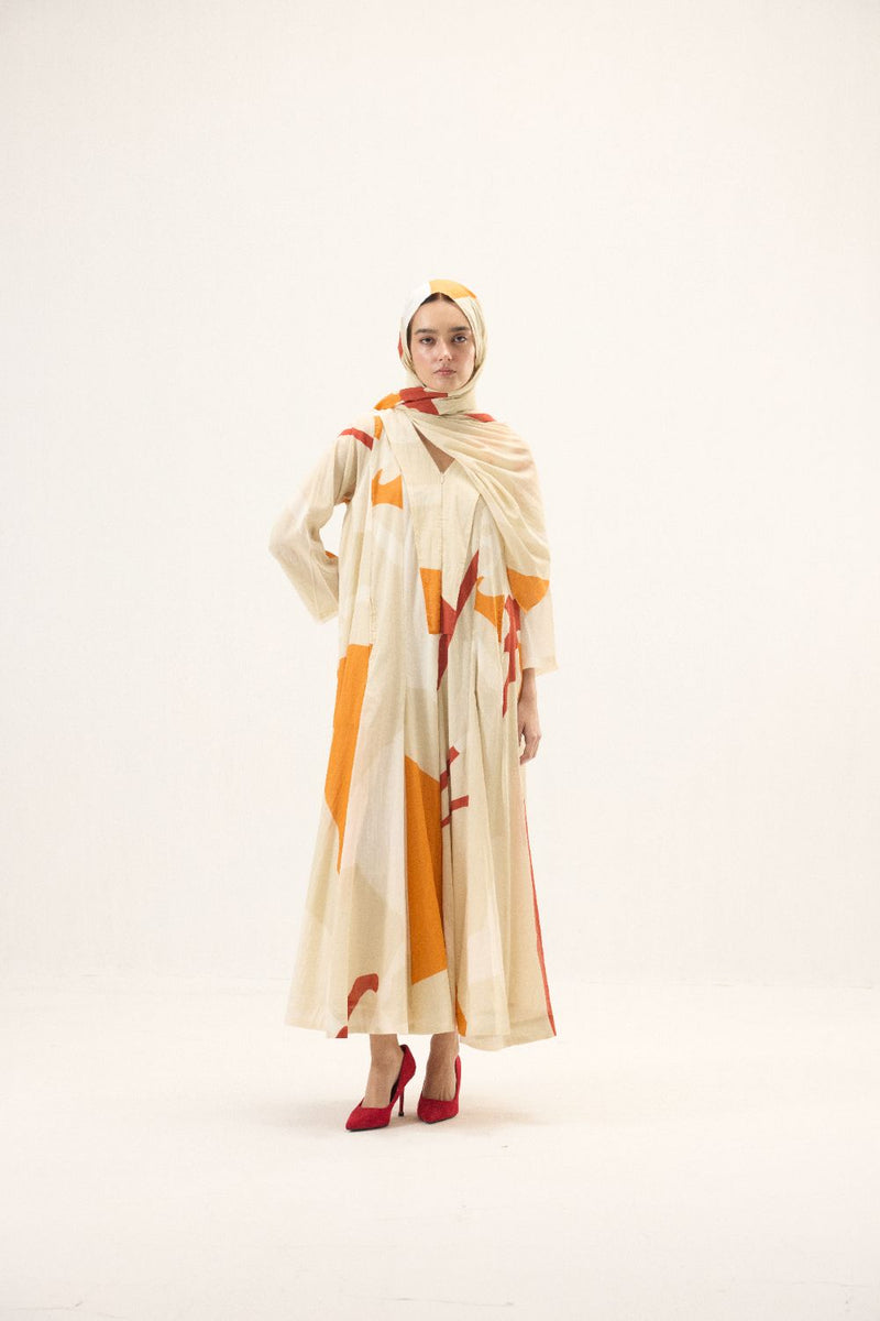 Oriel Jumpsuit set mulmul by Khara Kapas in ivory for women Worldwide