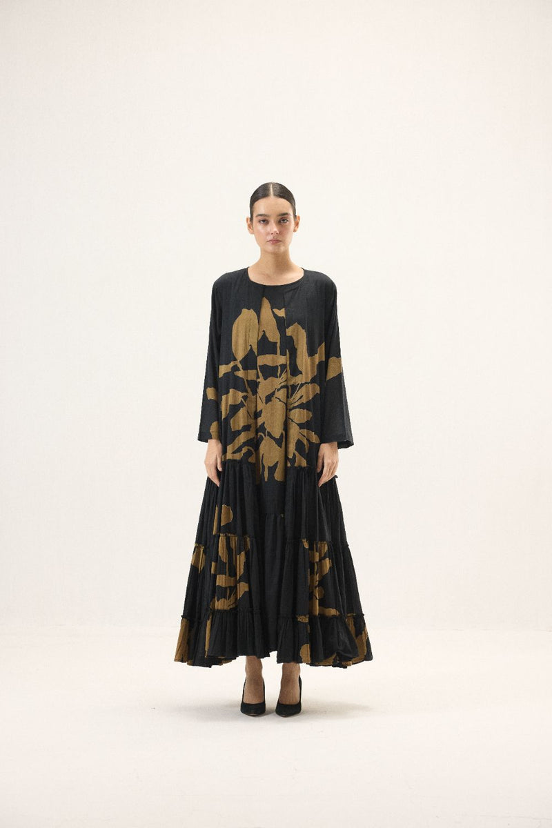 Solenne set mulmul by Khara Kapas in black for women Worldwide
