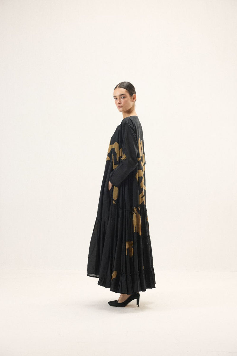 Solenne set mulmul by Khara Kapas in black for women Worldwide