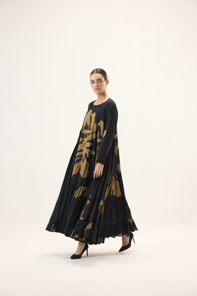 Solenne set mulmul by Khara Kapas in black for women Worldwide