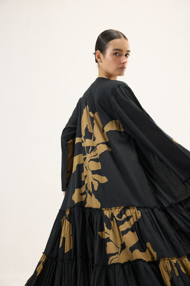 Solenne set mulmul by Khara Kapas in black for women Worldwide