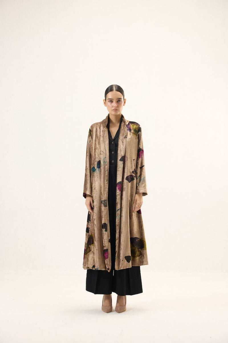 Aurielle Trench Coat by Khara Kapas in gold for women Worldwide