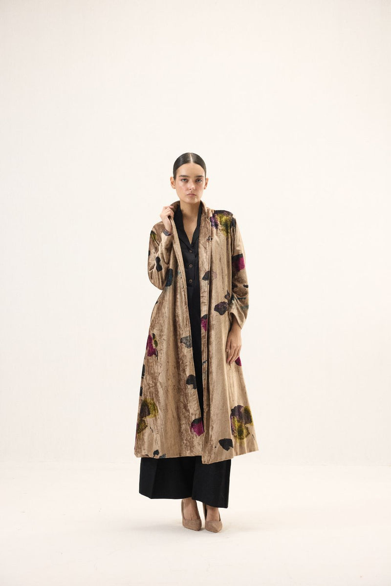 Aurielle Trench Coat by Khara Kapas in gold for women Worldwide