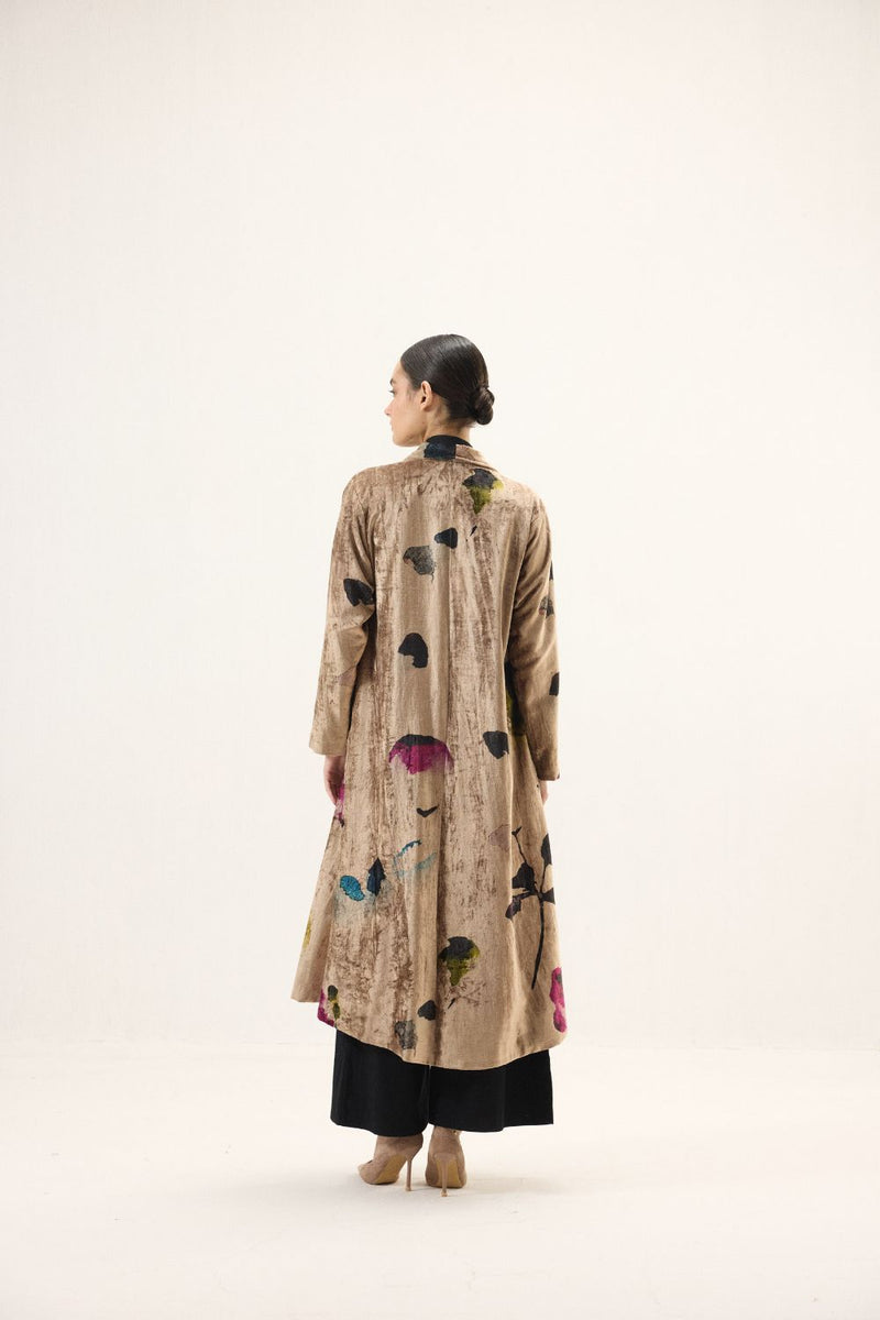 Aurielle Trench Coat by Khara Kapas in gold for women Worldwide