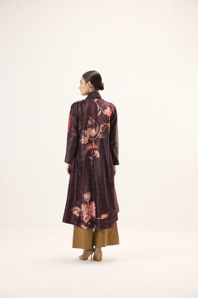 Fig Trench Coat by Khara Kapas in purple for women Worldwide