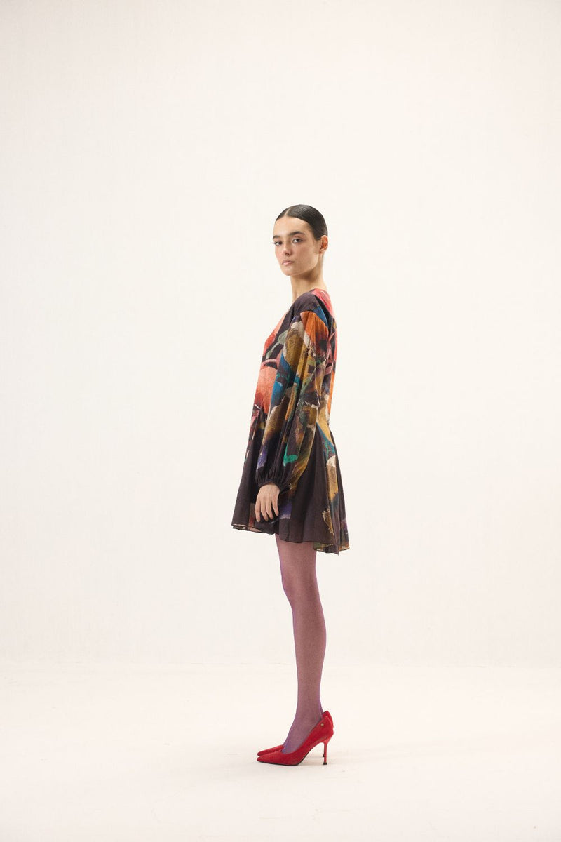 Kaleido Dress mulmul by Khara Kapas in multi for women Worldwide