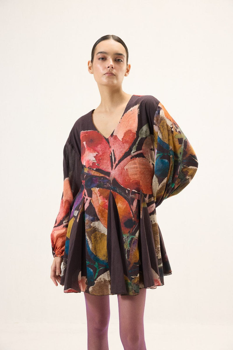 Kaleido Dress mulmul by Khara Kapas in multi for women Worldwide