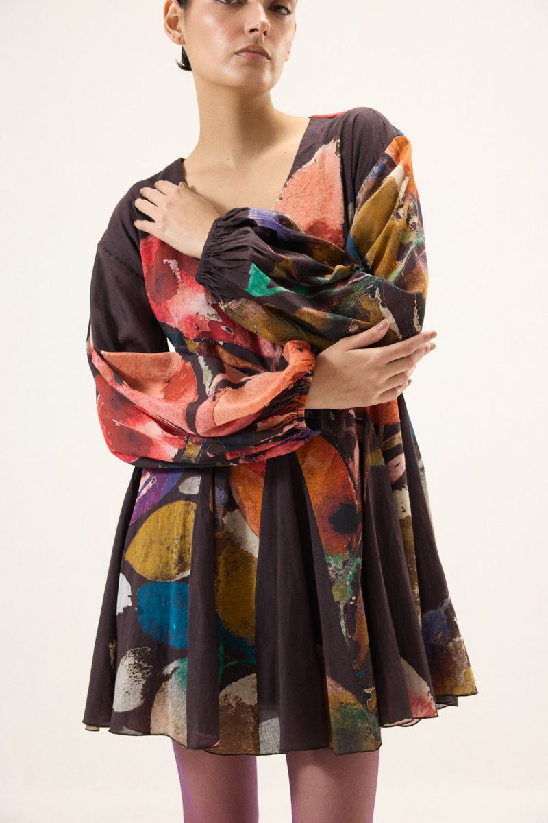 Kaleido Dress mulmul by Khara Kapas in multi for women Worldwide