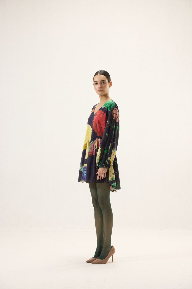 Grape Dress mulmul by Khara Kapas in multi for women Worldwide