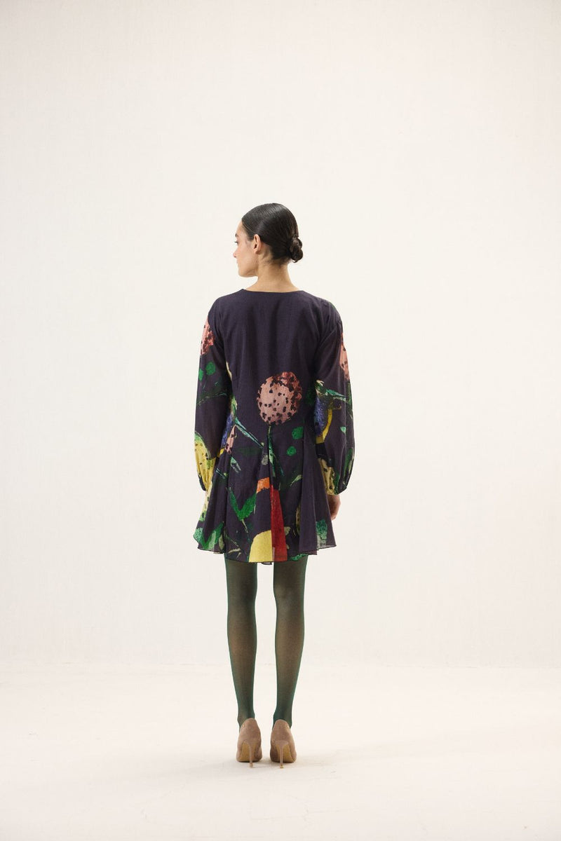 Grape Dress mulmul by Khara Kapas in multi for women Worldwide
