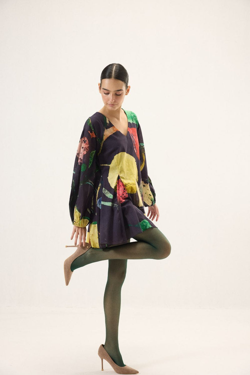 Grape Dress mulmul by Khara Kapas in multi for women Worldwide