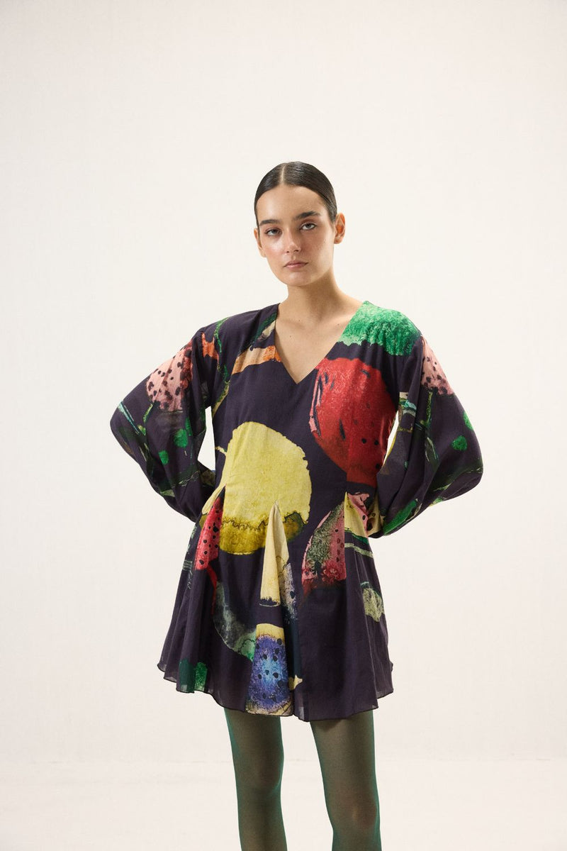 Grape Dress mulmul by Khara Kapas in multi for women Worldwide