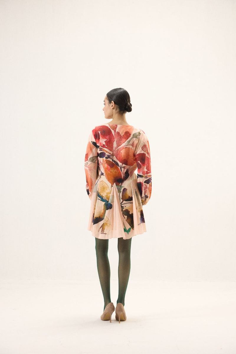 Raspberry Dress mulmul by Khara Kapas for women Worldwide