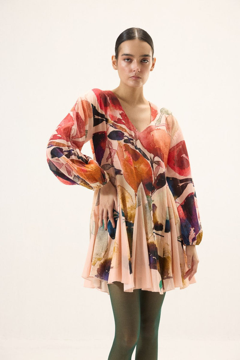 Raspberry Dress mulmul by Khara Kapas for women Worldwide