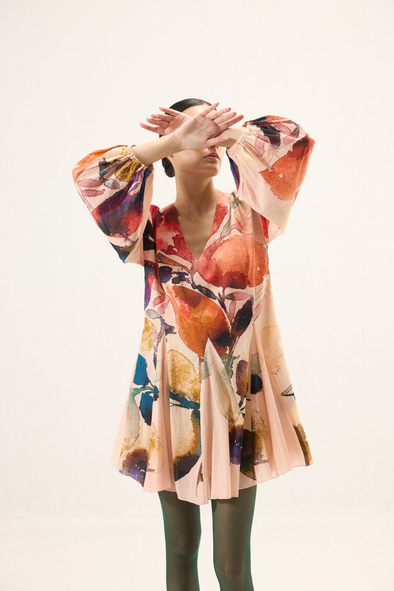 Raspberry Dress mulmul by Khara Kapas for women Worldwide