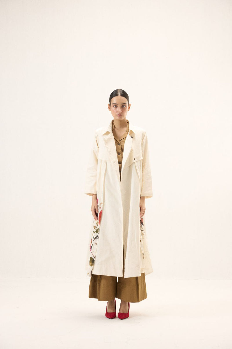Maison Trench Coat mulmul by Khara Kapas in ivory for women Worldwide