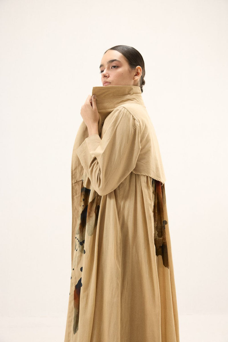 Bare Earth Trench Coat mulmul by Khara Kapas for women Worldwide