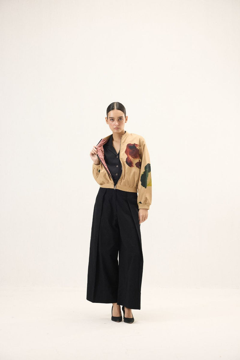 Sunstone Bomber Jacket mulmul by Khara Kapas for women Worldwide