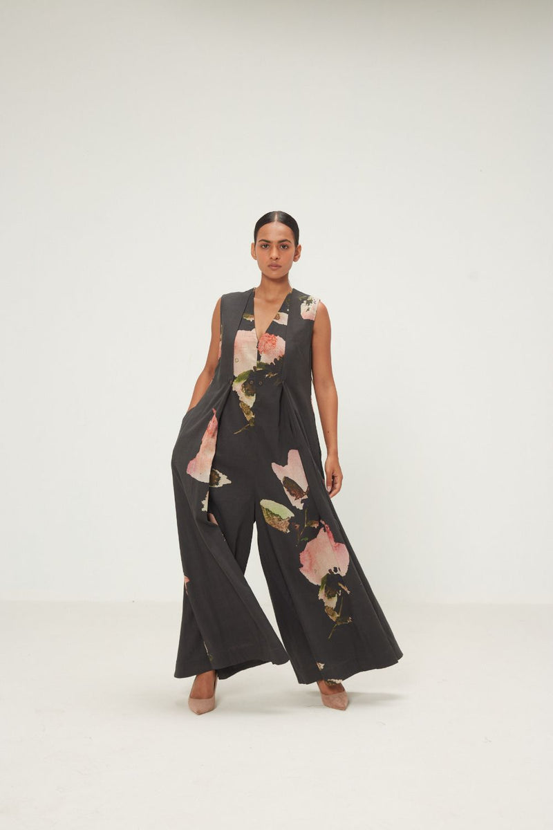 Dry Ash Jumpsuit mul by Khara Kapas in charcoal for women Worldwide